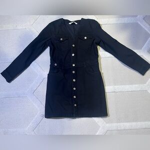 Zara black denim dress- size L